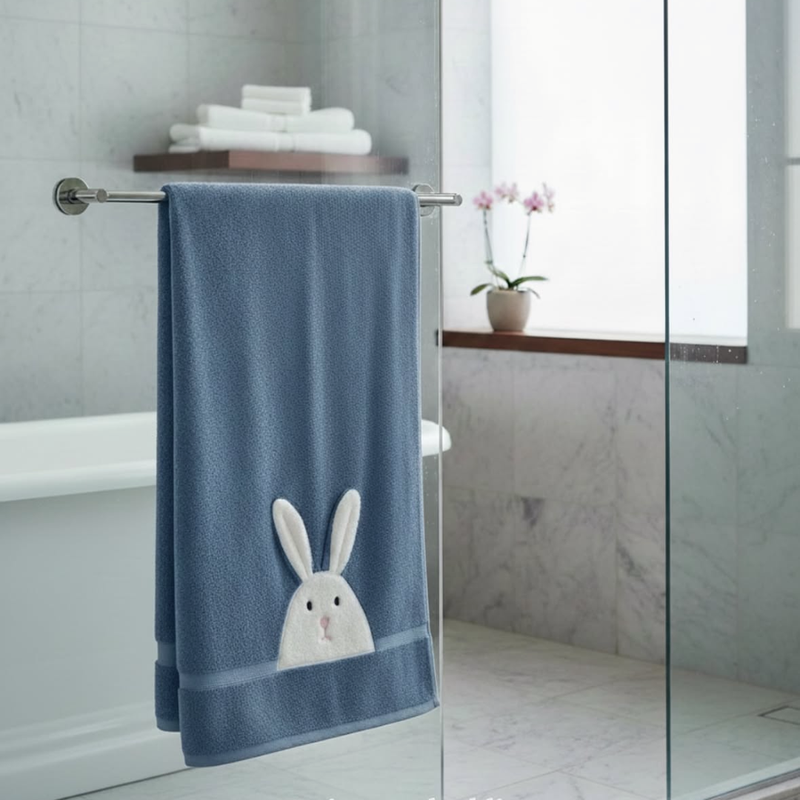 Bunny Embroidered Kids Bath Towel