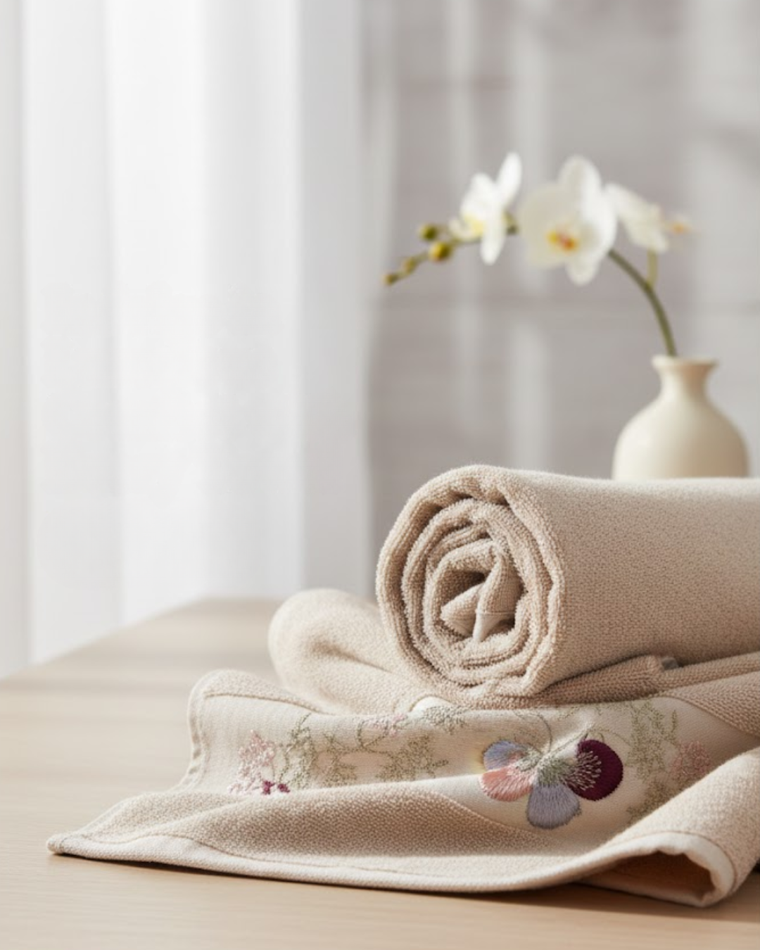 Embroidered Cotton Throw Blanket