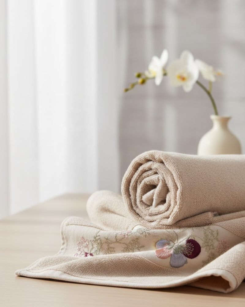 Embroidered Cotton Throw Blanket